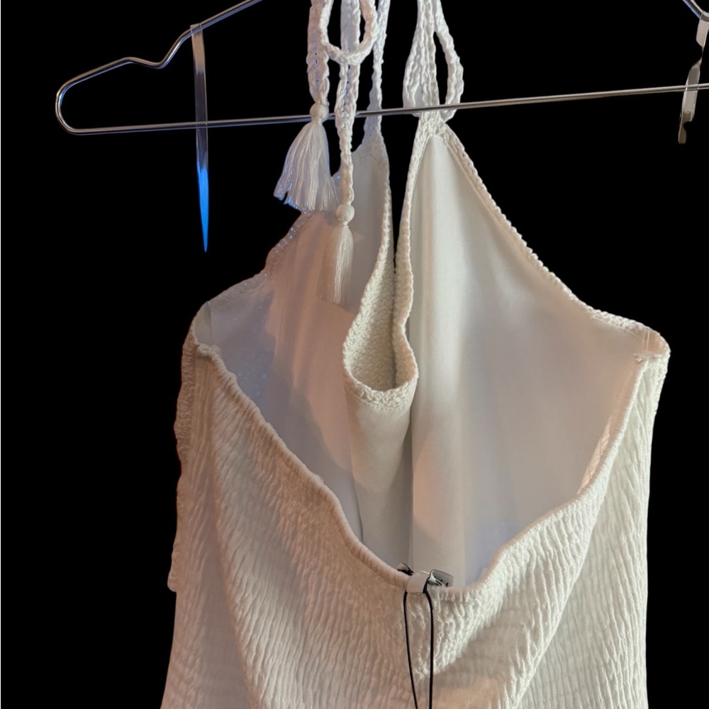 Fashion Nova Cream Textured Jumpsuit - Picture 3 of 9
